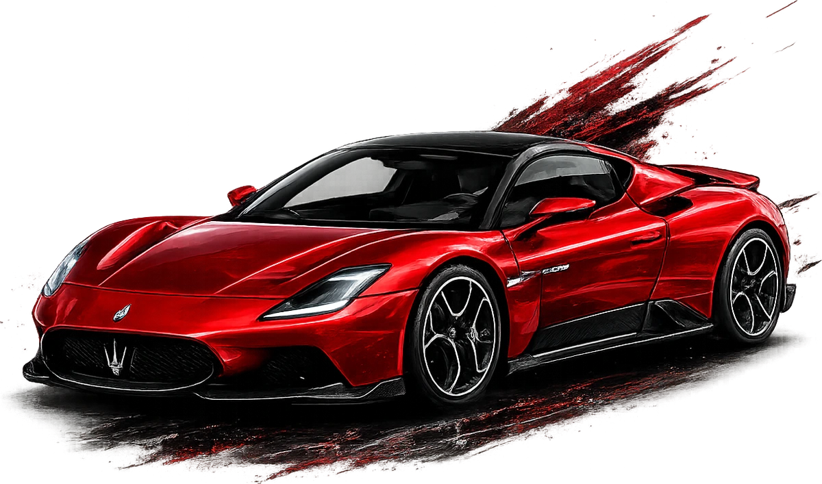 Ilustração de um Maserati MC20 vermelho