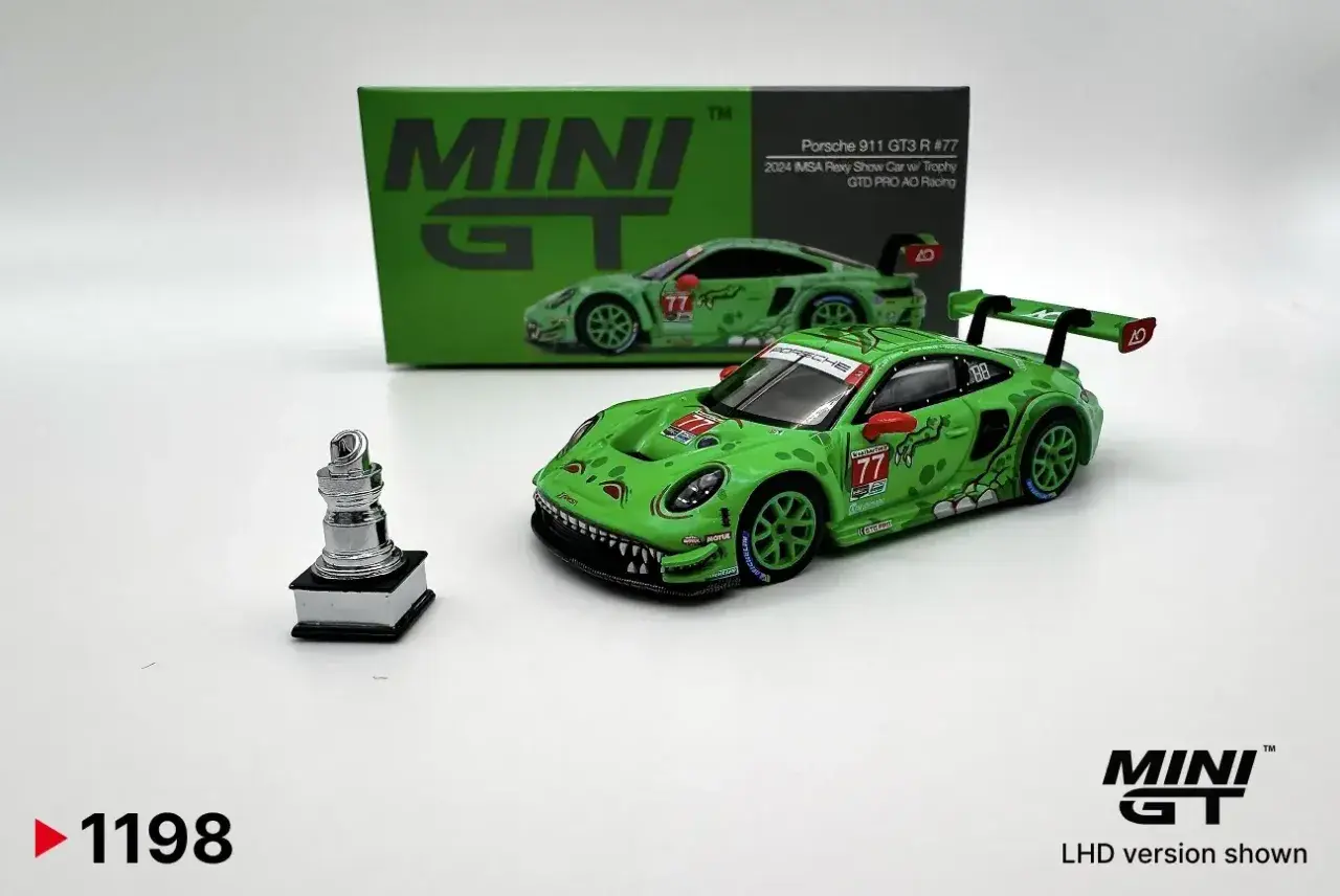 Porsche Porsche 911 GT3 R #77 GTD PRO AO Racing 2024 IMSA Rexy Show Car w/ Trophy