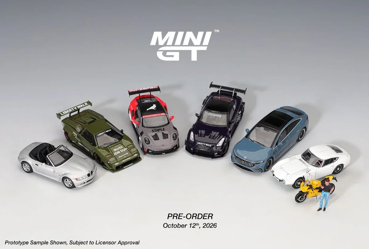 Mini GT abre pré-venda com dupla INOZETEK, Countach verde-militar e uma Ducati com piloto